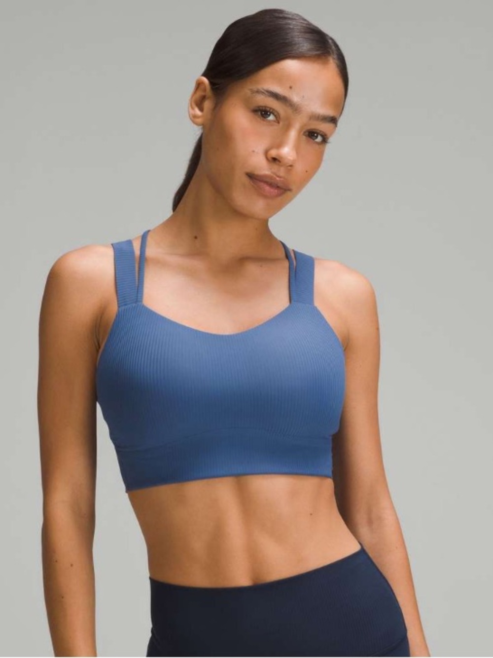 Lululemon Like a Cloud Longline Ribbed Bra *Light Support, D/DD Cup Pitch Blue